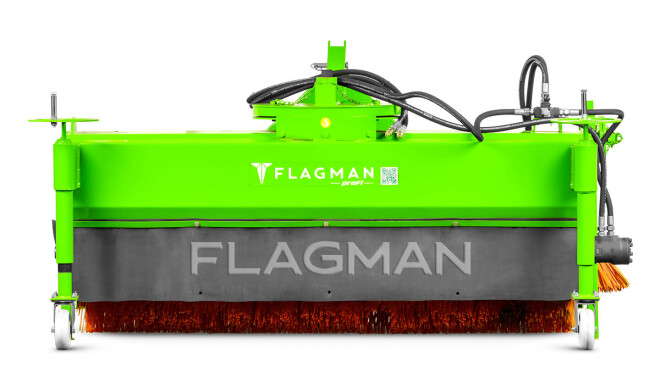 Щётка подметальная с бункером Flagman | Флагман PRO (1,85) с боковой щёткой